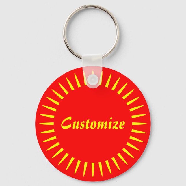 Sun Ray Template - 2 (red) Keychain (Front)