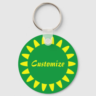 Sun Ray Template - 3 - All Green Keychain