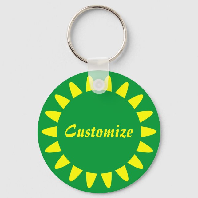 Sun Ray Template - 3 - All Green Keychain (Front)