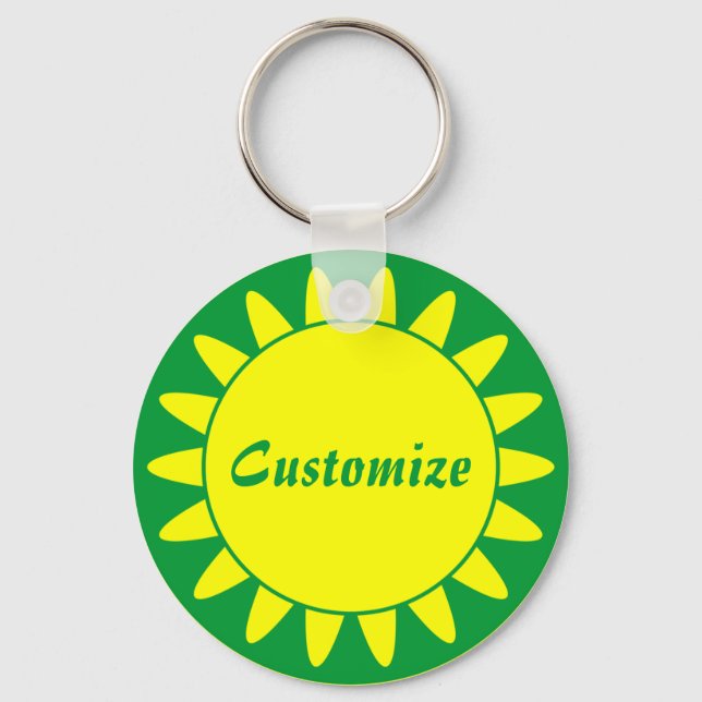 Sun Ray Template - 3 - Green Keychain (Front)