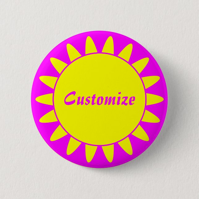 Sun Ray Template - 3 - Magenta & Yellow Button (Front)
