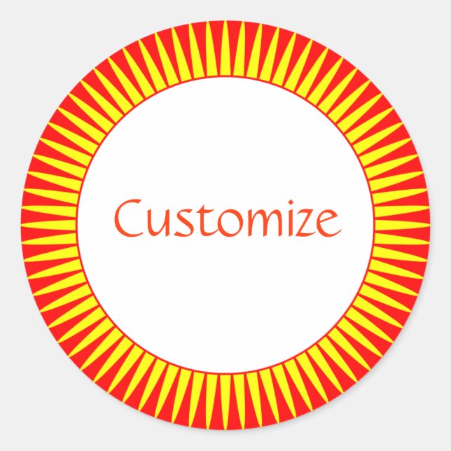 Sun Ray Template Classic Round Sticker (Front)