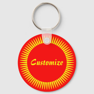 Sun Ray Template (red) Keychain