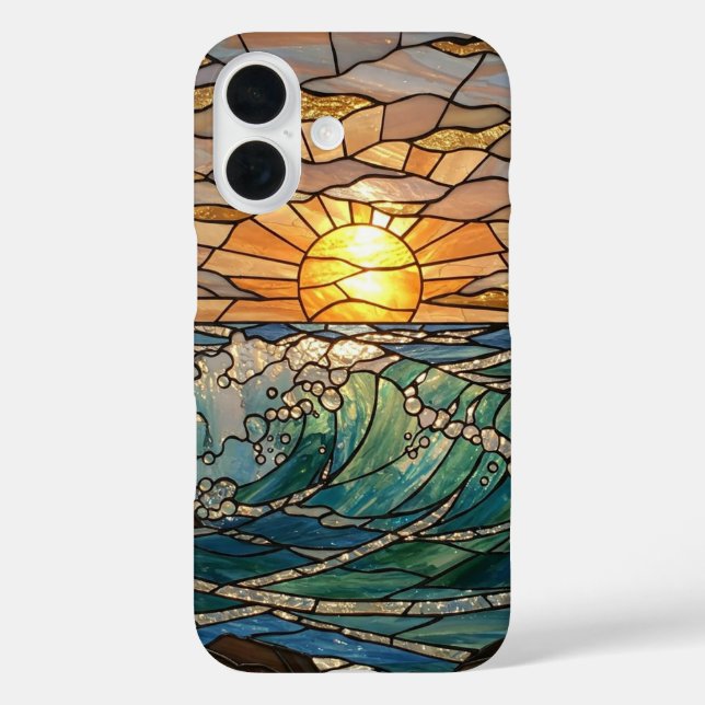 Sun Rays And Waves Stained Glass Illusion Case-Mate iPhone Case (Back)