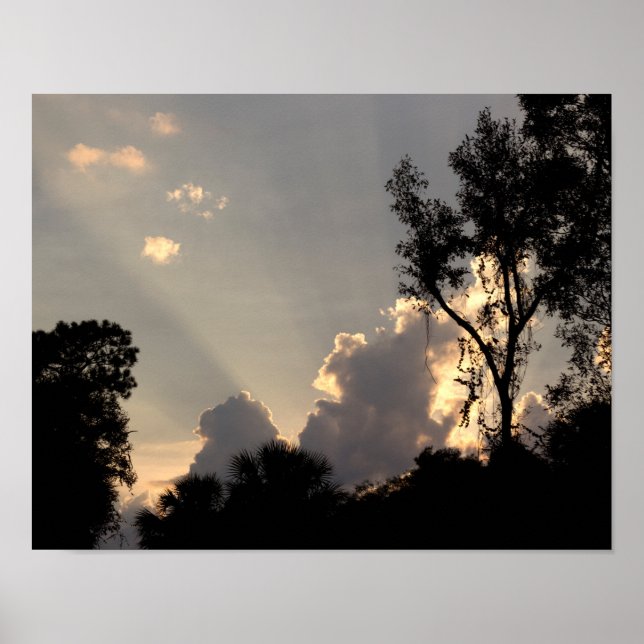 Sun Rays at Sunset - Sky photo Poster (Front)