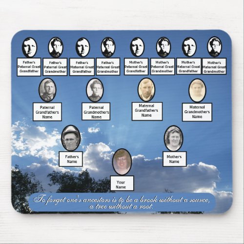 Sun Rays Family Tree Photos Ancestor Quote  Mouse Pad