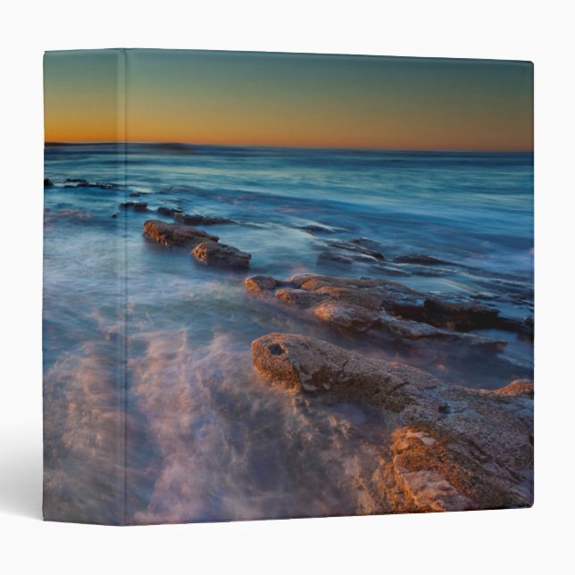 Sun rays illuminate the Pacific Ocean 3 Ring Binder (Front/Spine)