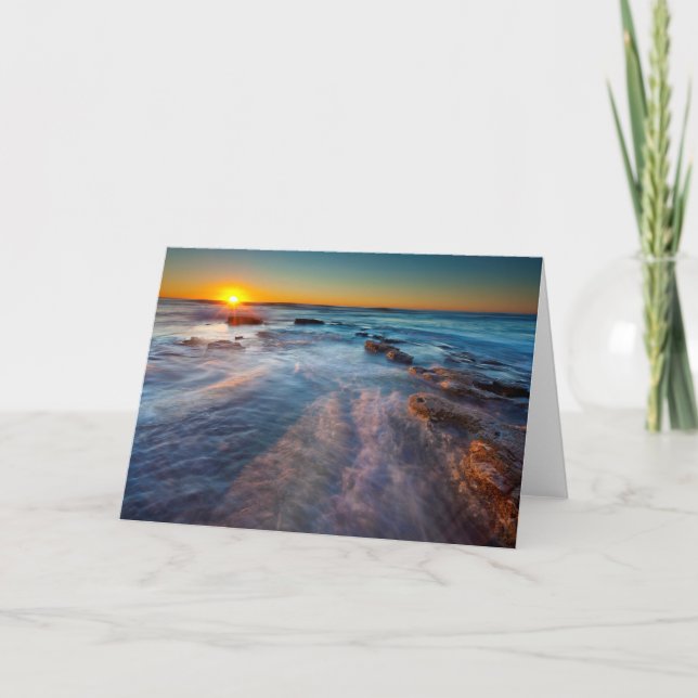 Sun rays illuminate the Pacific Ocean Card (Front)