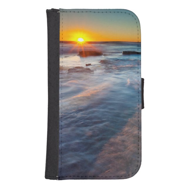 Sun rays illuminate the Pacific Ocean Samsung Galaxy Wallet Case (Front)