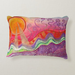 Sun Rays Landscape Accent Pillow
