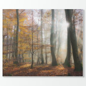 Sun Rays Mystic Misty Forest, Gift Wrapping Paper (Flat)