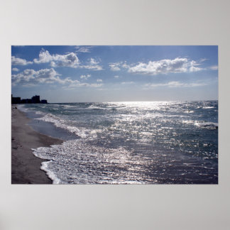 Sun Rays On The Ocean Poster