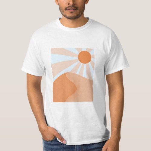 sun rays over Sand dunes _ printed T_Shirt