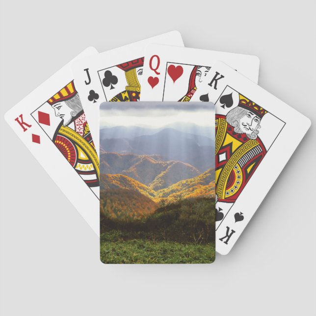 Sun Rays Over Shirakami-Sanchi Mountains Poker Cards (Back)