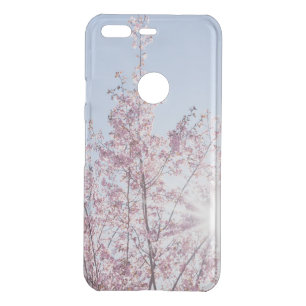 sun rays pass through pink flowers of a wow tree uncommon google pixel case