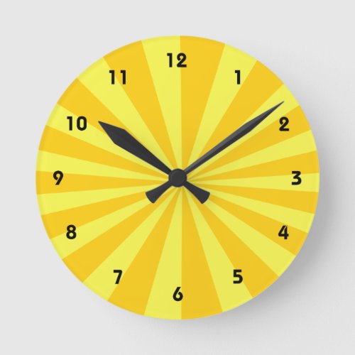 Sun Rays Round Clock