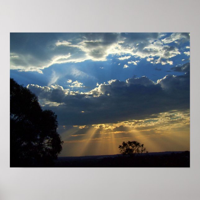Sun Rays Spiritual Skies : Victoria Australia Post Poster (Front)