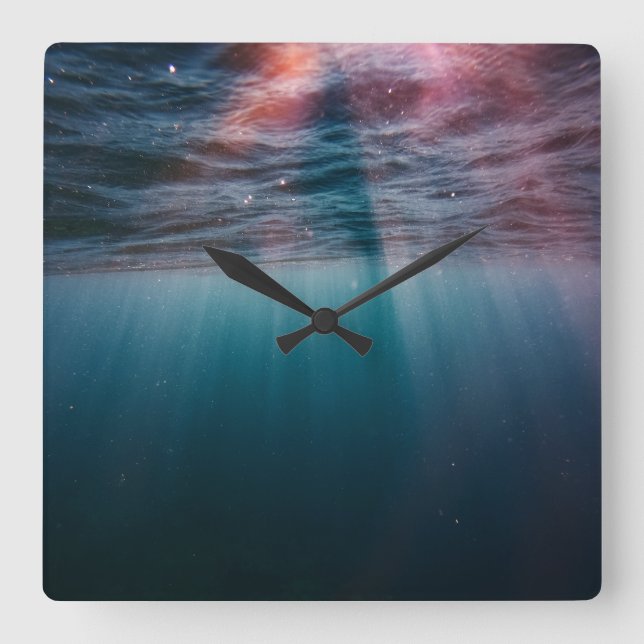 sun rays under water square wall clock (Front)