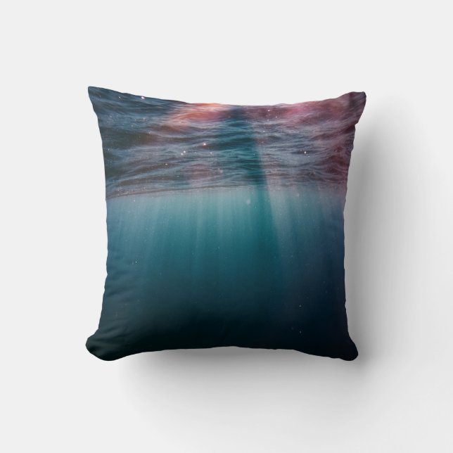 sun rays under water throw pillow (Front)