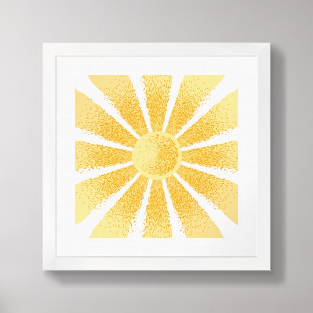 Sun Rays Yellow Sunshine Framed Art (Framed Front)