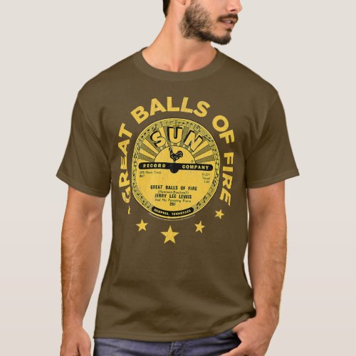 Sun Records Jerry Lee Lewis Great Balls of Fire  T_Shirt