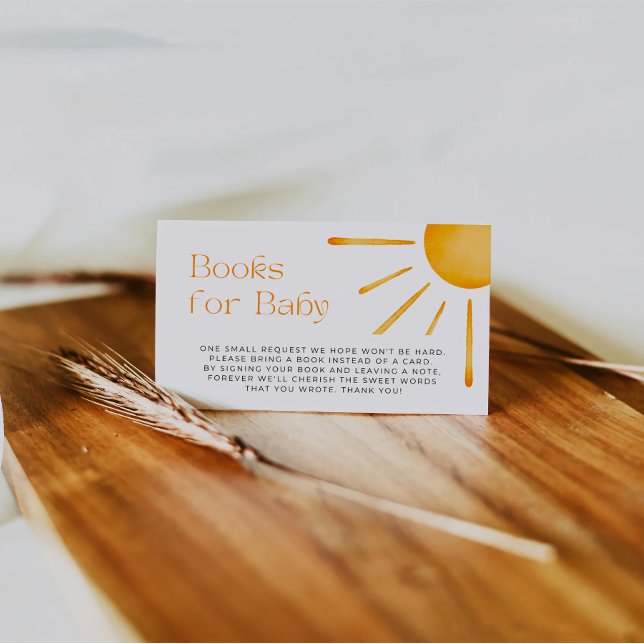 Sun Retro Books For Baby Ticket  Enclosure Card (Creator Uploaded)