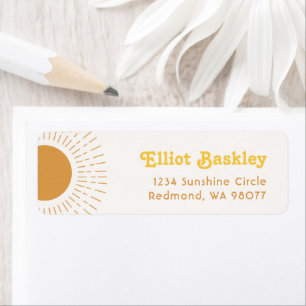 Sun Return Address Labels   Boho Sun Address Label