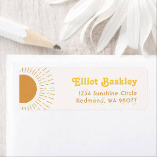 Sun Return Address Labels | Boho Sun Address Label