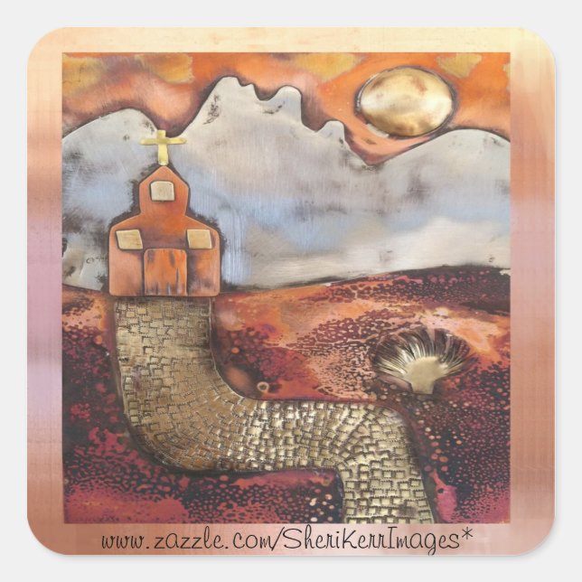 Sun Rise Church By Sheri Kerr Square Sticker (Front)