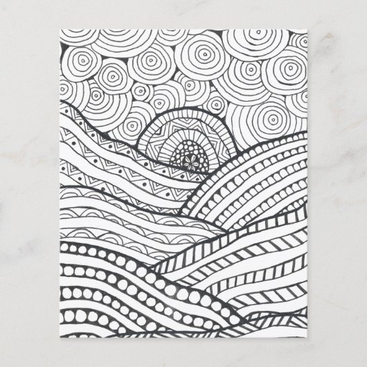 Sun Rise Coloring Page | Line Art | Unique (Front)