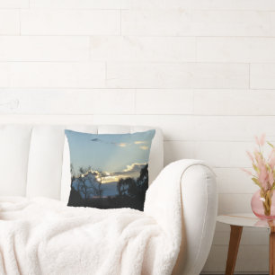 Sun rise on a farm called Poortjie south africa Throw Pillow