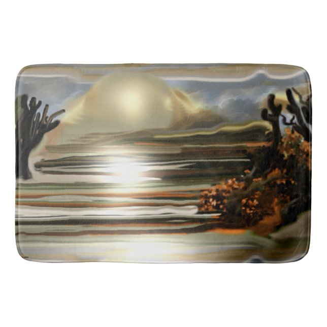 Sun Rise On the Desert Southwestern Abstract Art Bath Mat (Front)