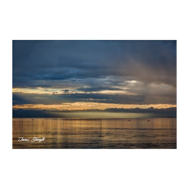 Sun Rise Over Lake Konstanz Acrylic Print (Front)