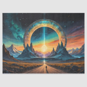 Sun Rises Through a Stargate in the Mountains Tissue Paper