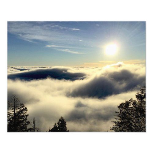 Sun rising above the clouds over Colorado Springs Photo Print