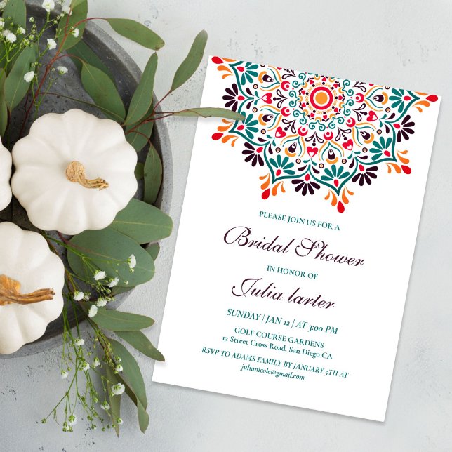 Sun Rising Boho Rustic Floral Mandala Wedding Invitation (Creator Uploaded)