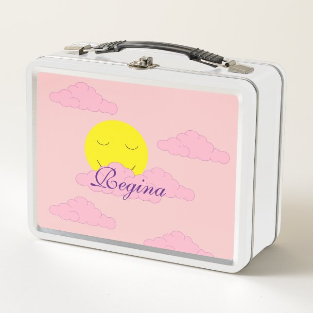 Sun Rising in Hazy, Pink Sky II: Metal Lunch Box (Front)