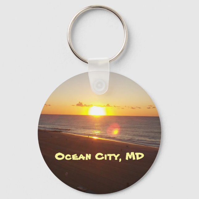 Sun Rising on the Atlantic Ocean Keychain (Front)