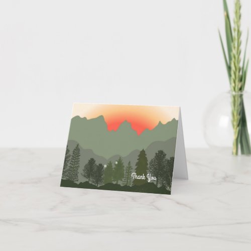 Sun Rising Over The Mountains Thank You Card