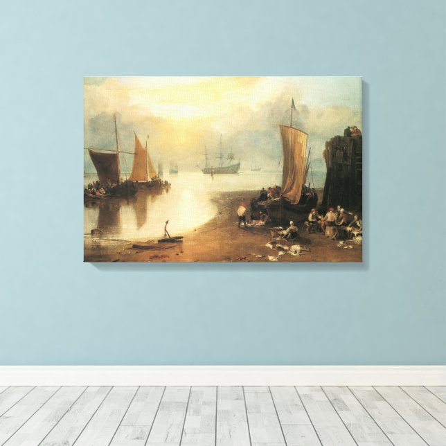 Sun Rising Through Vapour by Joseph Turner Canvas Print (Insitu(Wood Floor))