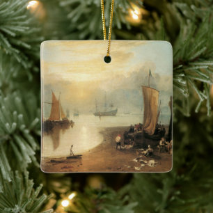 Sun Rising Through Vapour by Joseph Turner Ceramic Ornament