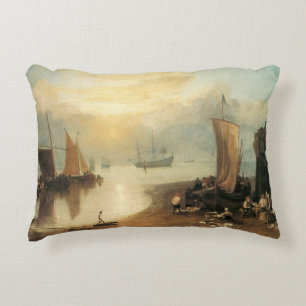 Sun Rising Through Vapour by Joseph Turner Decorative Pillow