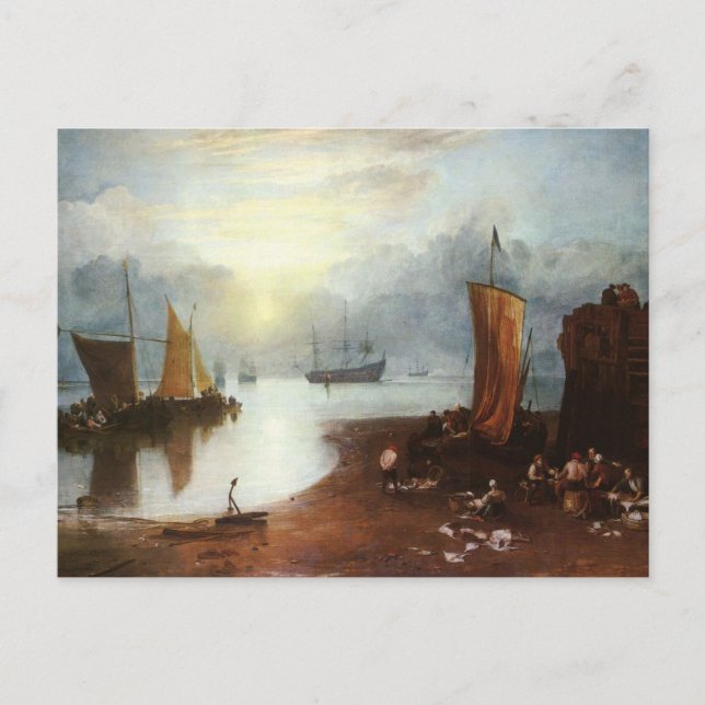Sun Rising Through Vapour Fishermen, J.M.W. Turner Postcard (Front)