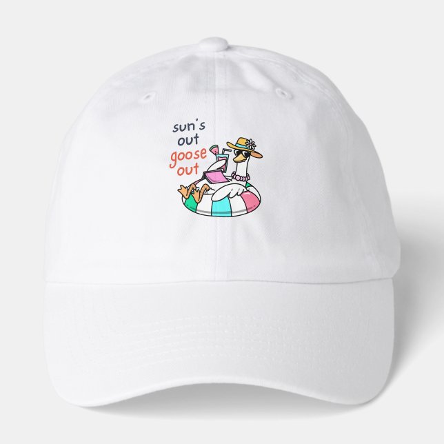 Sun’s Out Goose Out Funny Summer Duck Hat (Front)