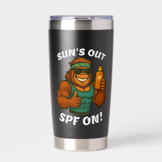 Sun’s Out SPF On – Funny Summer Orangutan Fitness  Insulated Tumbler
