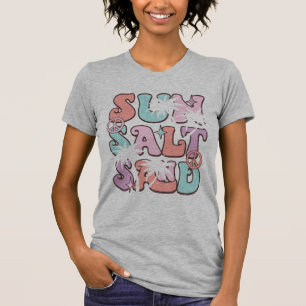 Sun Salt Sand Beach for Women Summer Coconut Tree T-Shirt