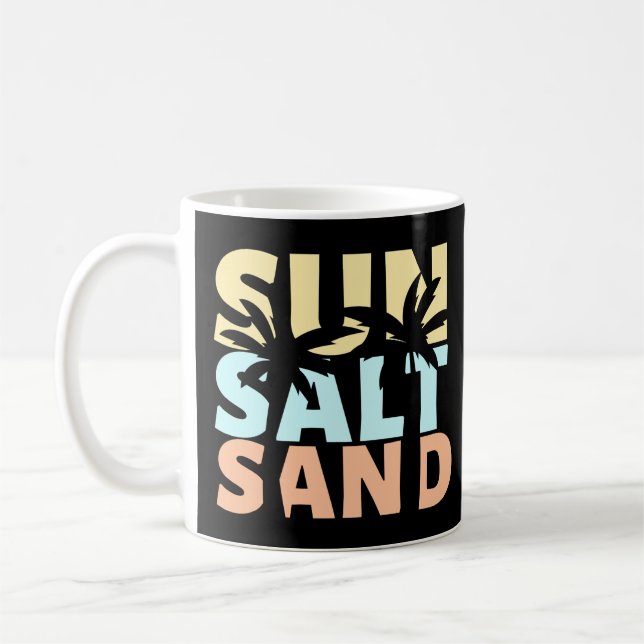 Sun Salt Sand Beach Summer  Coffee Mug (Left)