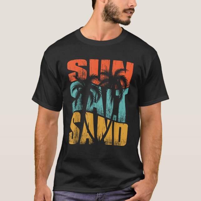 Sun Salt Sand Beach Sunset Summer Vacation Christm T-Shirt (Front)
