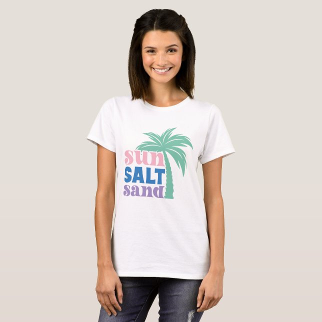 Sun Salt Sand Boho Retro Summer  T-Shirt (Front Full)