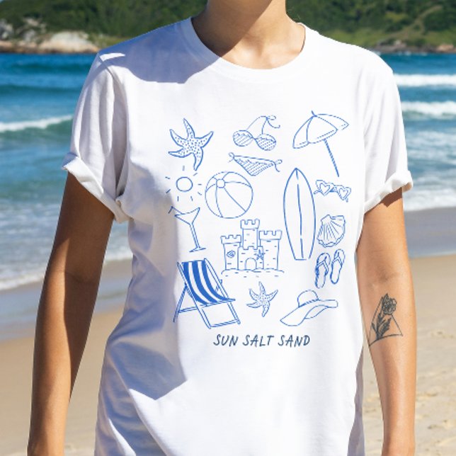 Sun Salt Sand Doodle Beach  T-Shirt (Creator Uploaded)